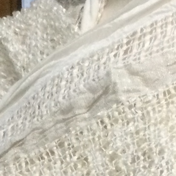 TRADES of Hope Everest Cream & Silver Metallic Crochet Scarf Wrap - Picture 8 of 11